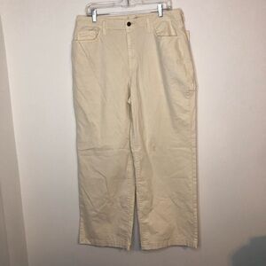 Universal Thread Cream Cargo Pants Vintage Stretch Wide Leg Size 14 NWT